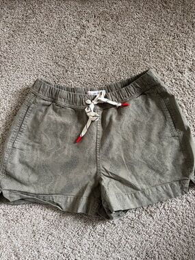 Topo Designs Dirt shorts Olive Green Drawstring Athletic Shorts